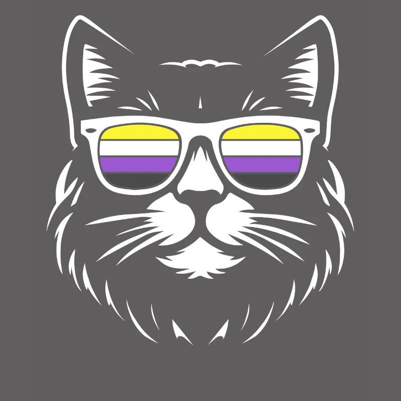 Minimalist Cat Nonbinary Pride Enby