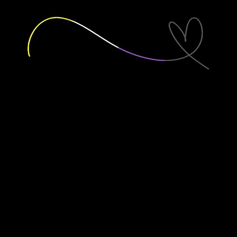 Nonbinary Pride Heart Line Love Minimalist