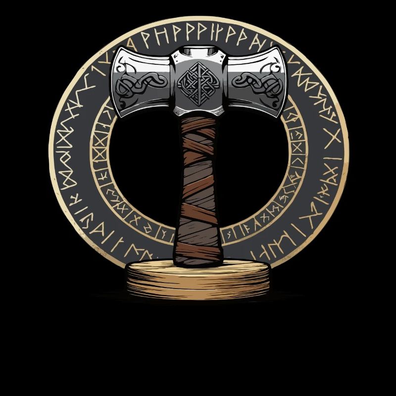 Wikinger Hammer Krieger Walhalla Runenkreis Thor