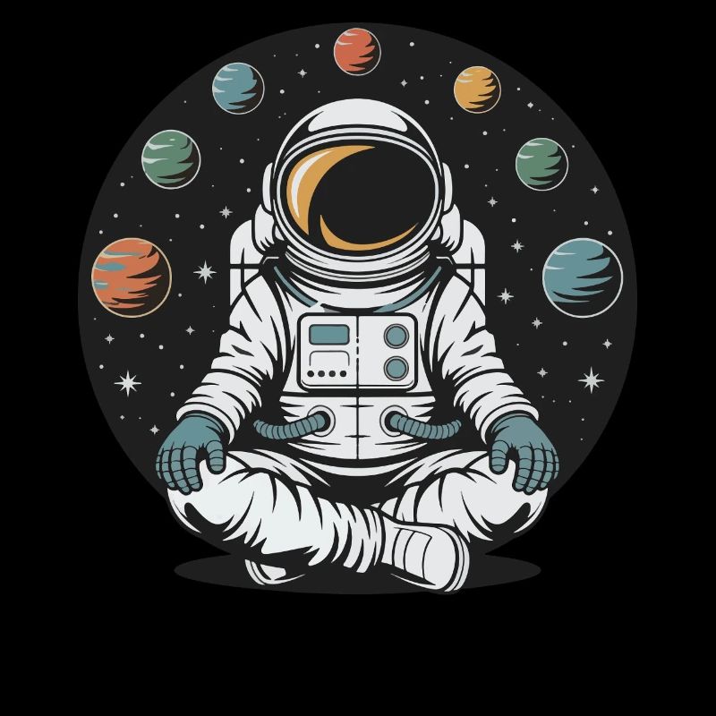 Astronaut Yoga Meditation Space Planets Orbit