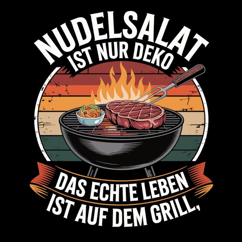 Fleisch statt Beilage – Witziges Grillshirt