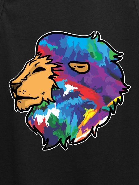 Lion's head colorful animals drawing