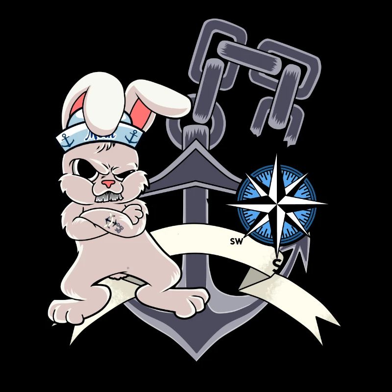 Sailor Compass Ancre Lapin Marin Capitaine Ahoi