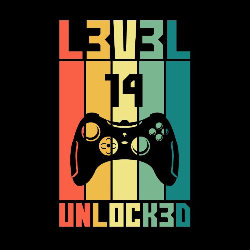 Level 14 Unlocked Zocker 14 Geburtstag Geschenk