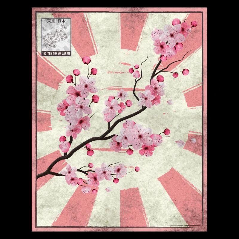Japanese Aesthetic Cherry Blossom Postage Stamp Ges