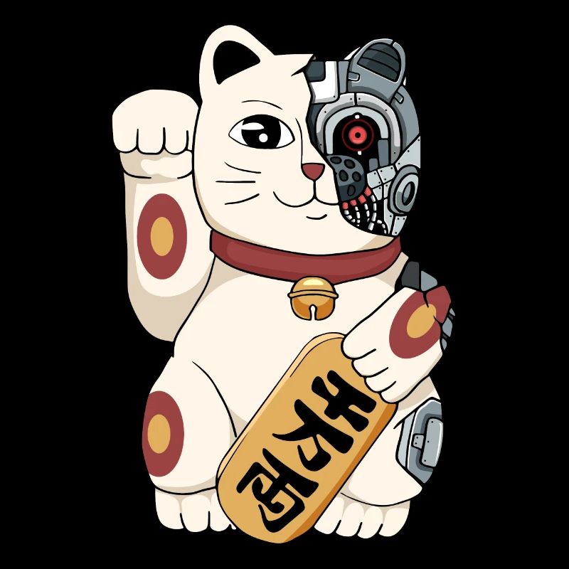 Cyborg Maneki Neko Cat Cyber Esthétique