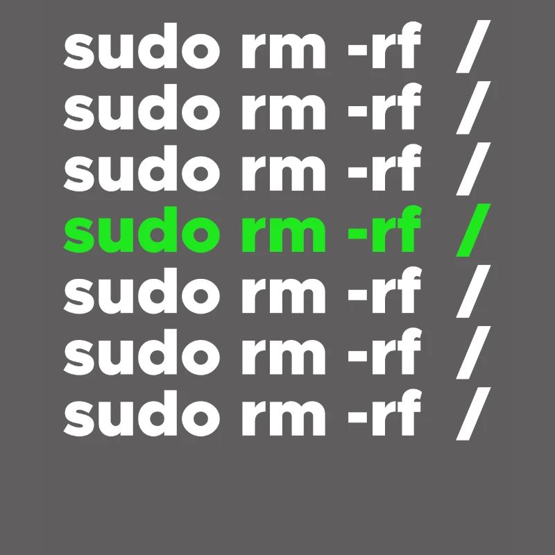 Linux Geek sudo rm -rf Nerd Spruch