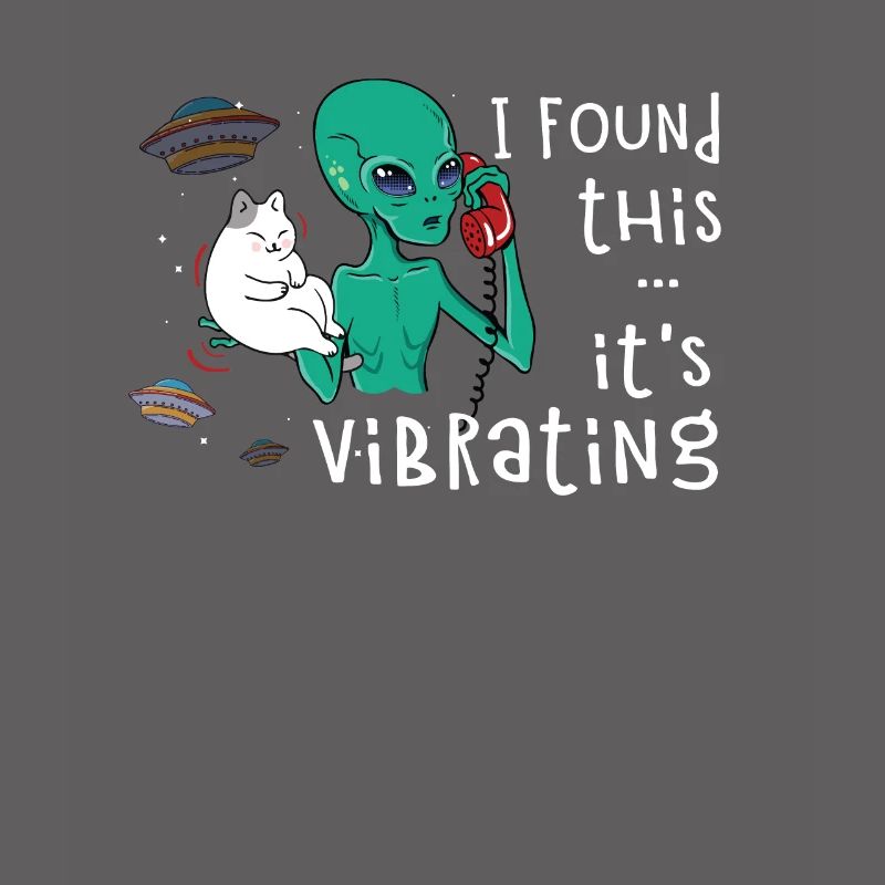 Extraterrestres chat spatial drôle et rétro