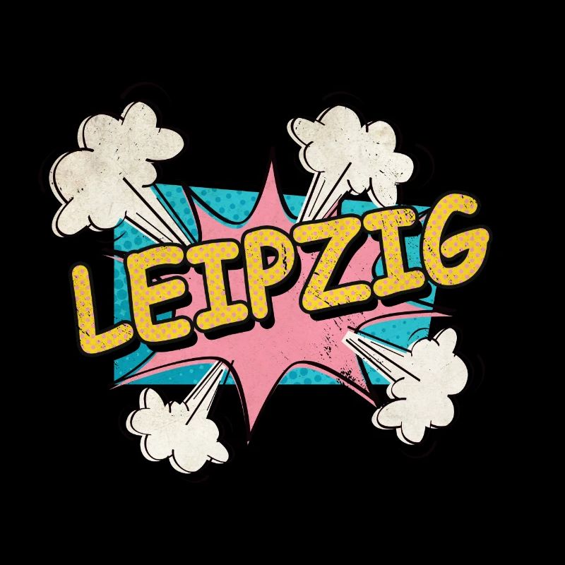 Leipzig Germany City Font Pop Art Comic