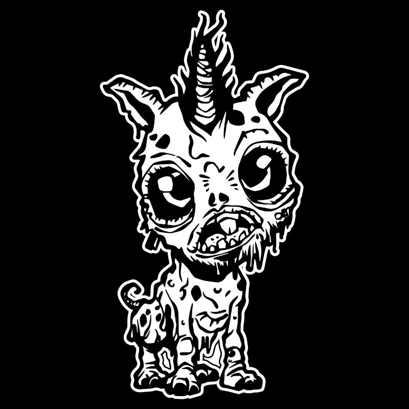 Mignon bébé licorne zombie