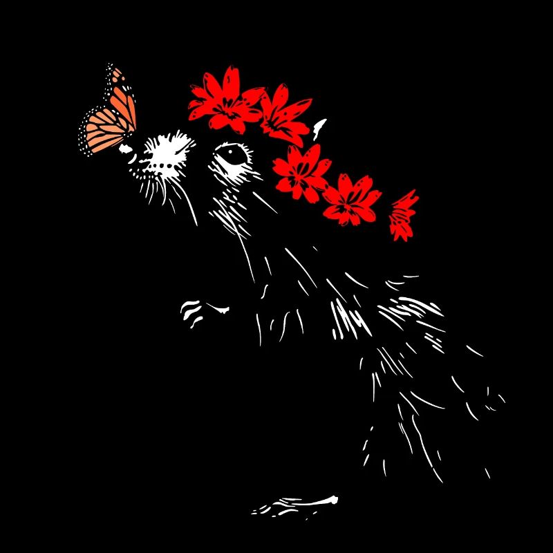 Baisers de papillon : Rat avec papillon