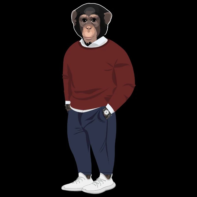 Singe élégamment vêtu