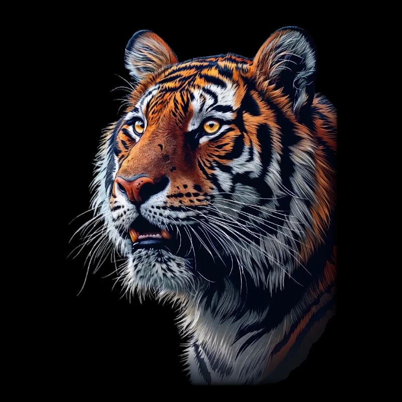 Tiger in side profile