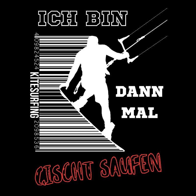 Kitesurf-Barcode-Design mit Twist, deutsch