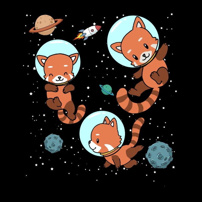 Cadeau de vol spatial dans l'astronaute du panda rouge