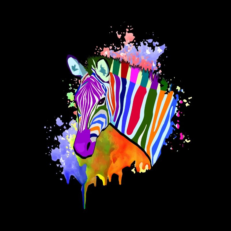 Regenbogen Zebra-Shirt bunt