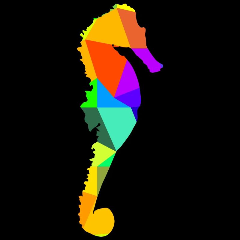 Seepferdchen Meerestier Regenbogen Tiere Polygon