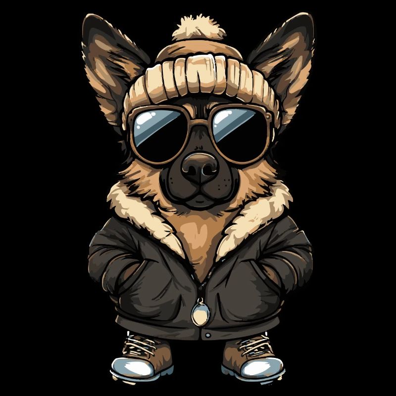 German Shepherd Winter Comic