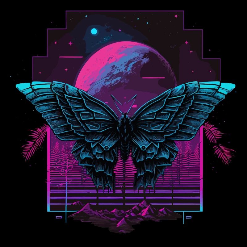 Buttterfly at Vaporwave Night