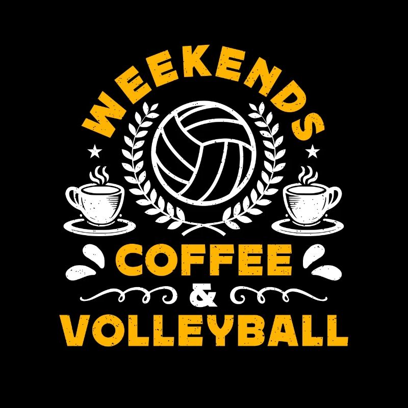Ensemble de café et de volley-ball de beach-volleyball Week-ends