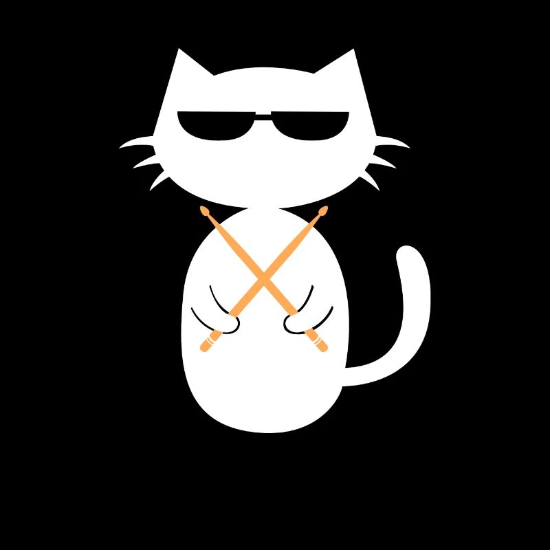 Drums Cat Drummer Pet Drummer