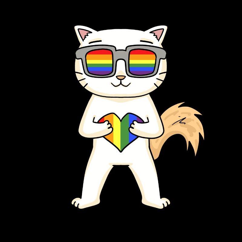 LGBT Cat Turkish Angora Rainbow