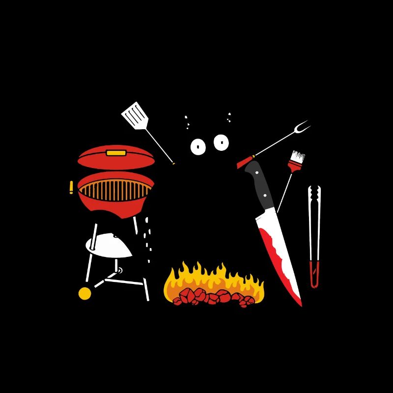 Barbecue Because Murder Is Wrong schwarze Katze