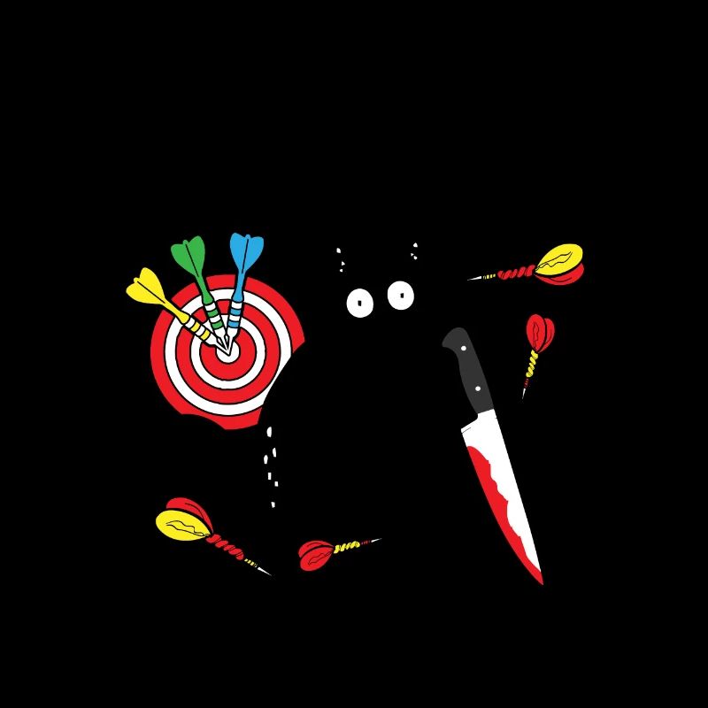 Darts Because Murder Is Wrong Schwarze Katze