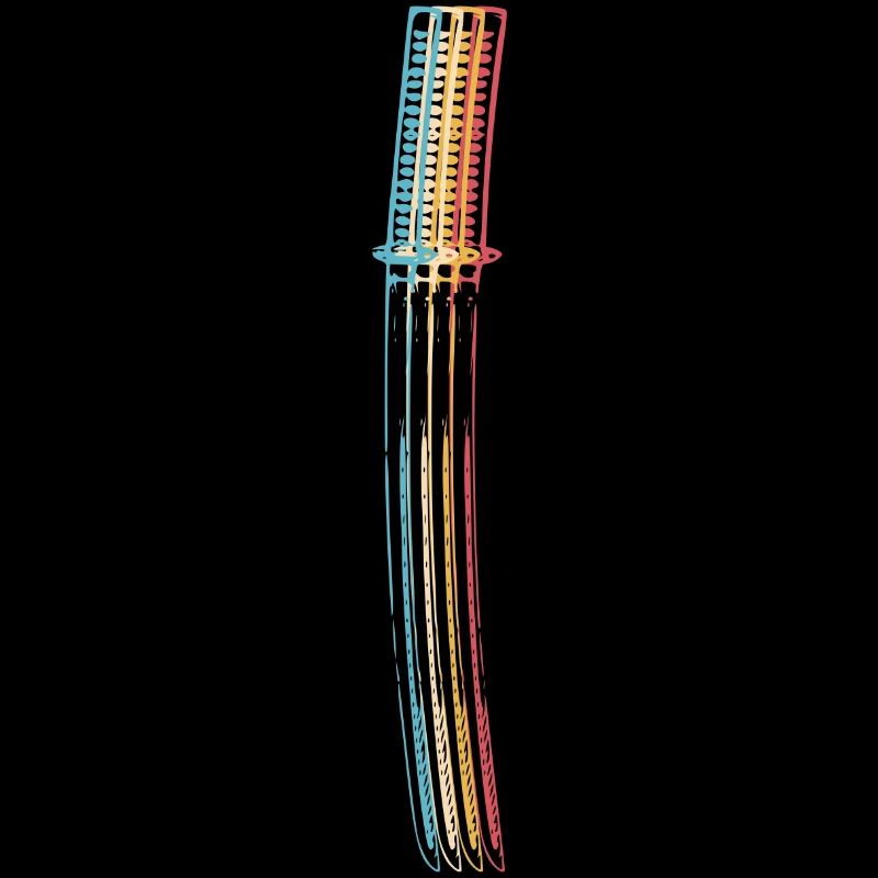 Samurai Japan Katana Ninja Sword rétro Vector 2