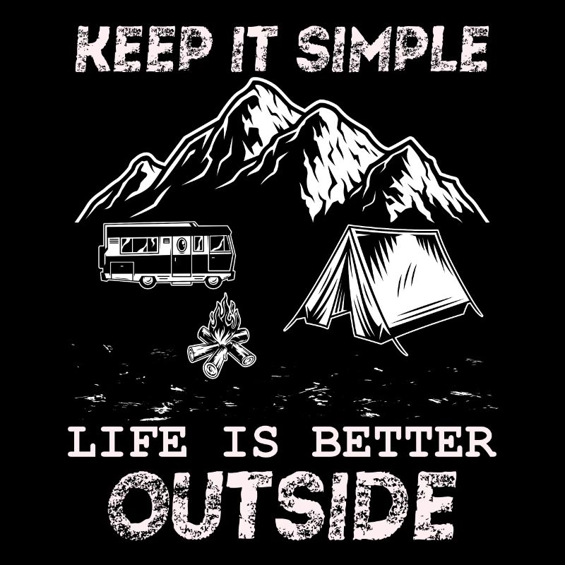 Camping Camper Keep it Simple Vintage