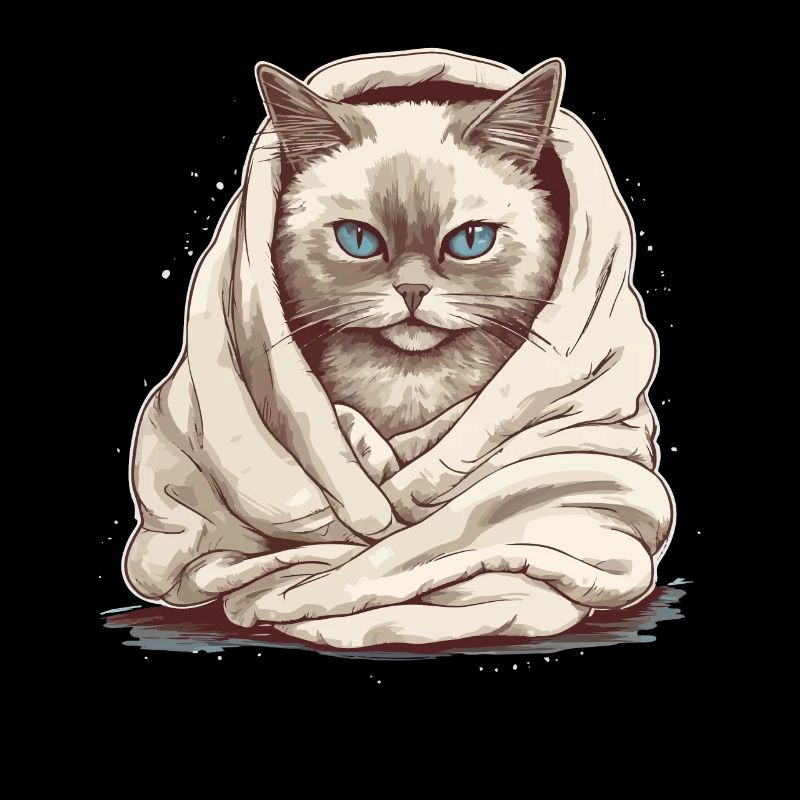 Chat dans une couverture