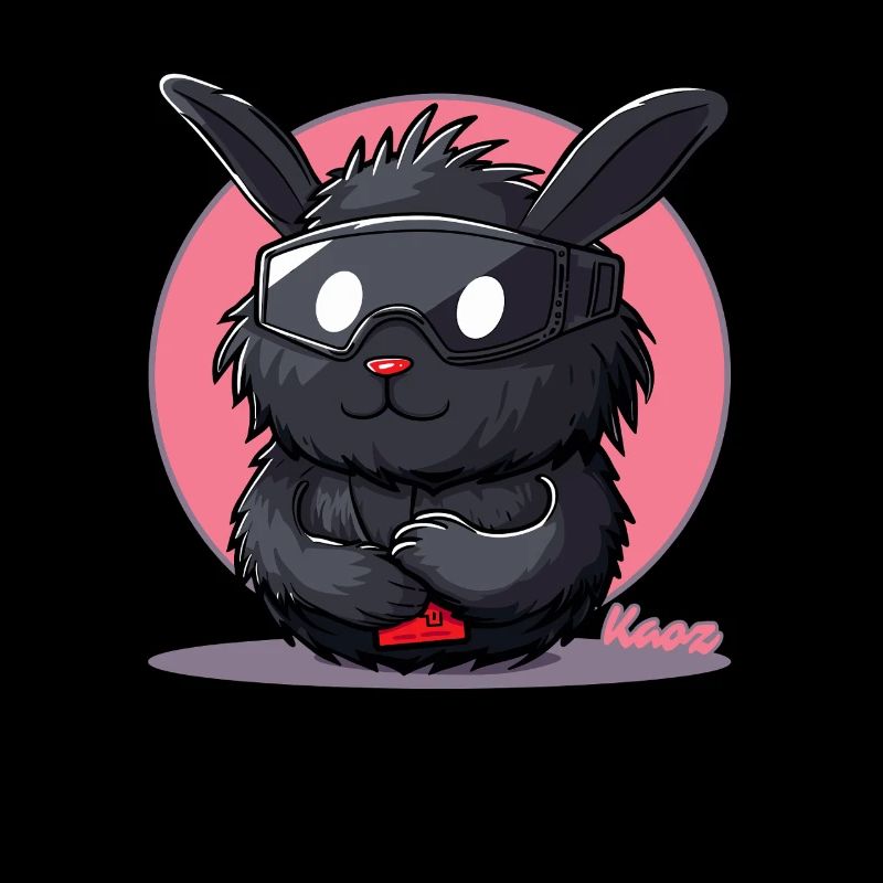 Ski bunny rabbit with ski goggles