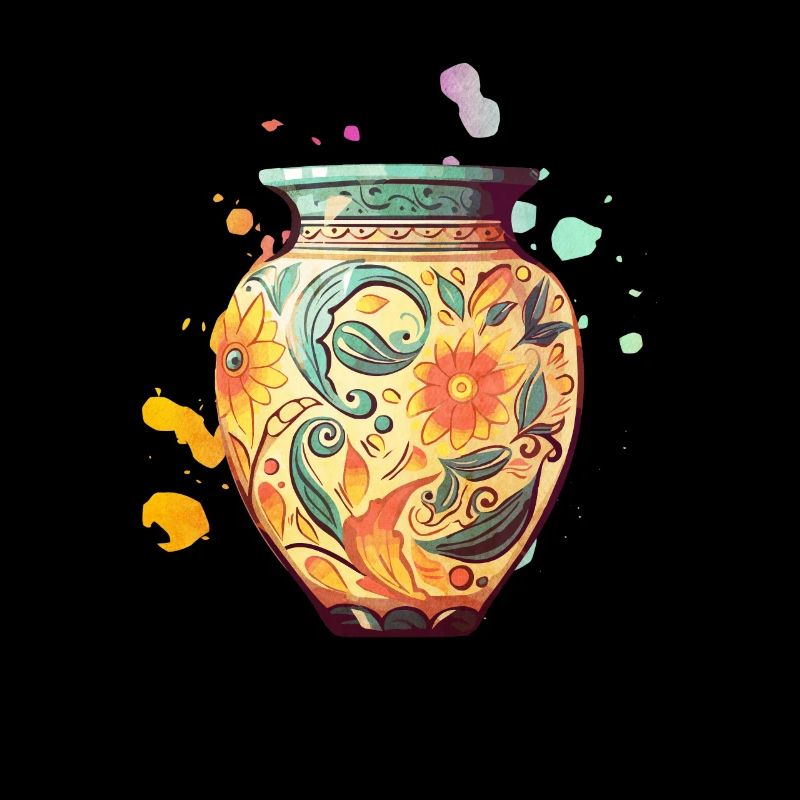 Painted Ceramic Vase - Ceramic Artist