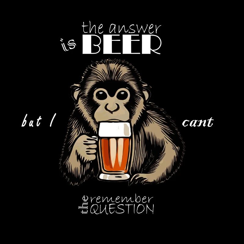 Singe buvant de la bière