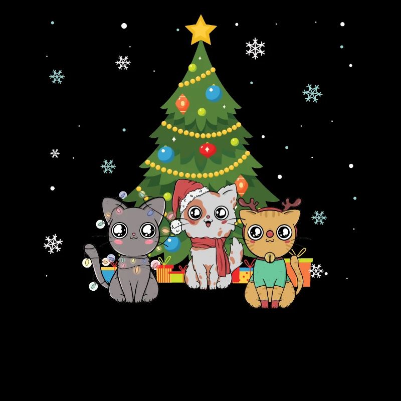 Weihnachtsbaum katze niedlich kawaii animierte Geschenk