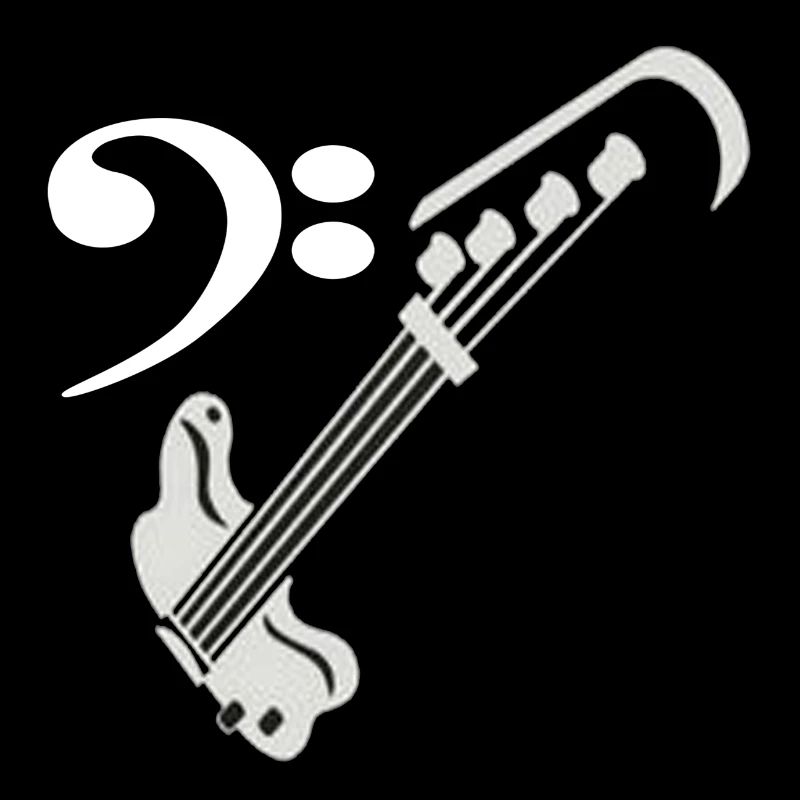 Guitare basse avec clef musicale
