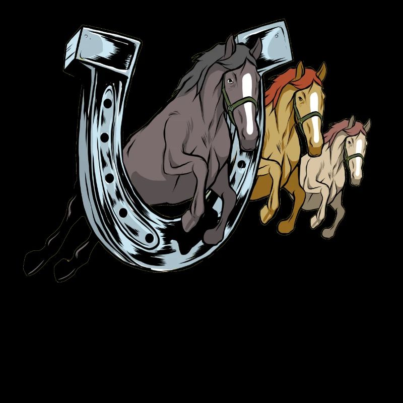 Cheval en fer à cheval, course, cadeau de chemise de cheval de course