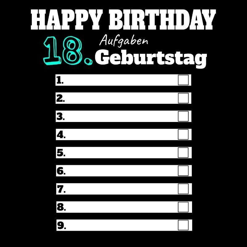18. Geburtstag Junge Geschenk Lustig Aufgaben Mann