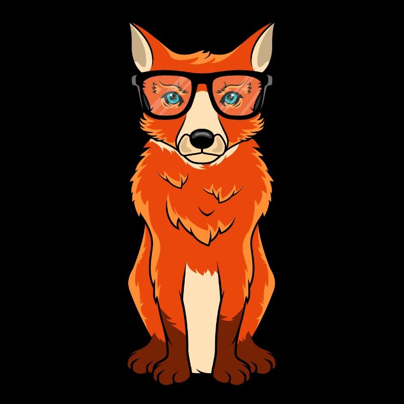 Schlauer kluger Fuchs mit Brille Nerd süß Geschenk