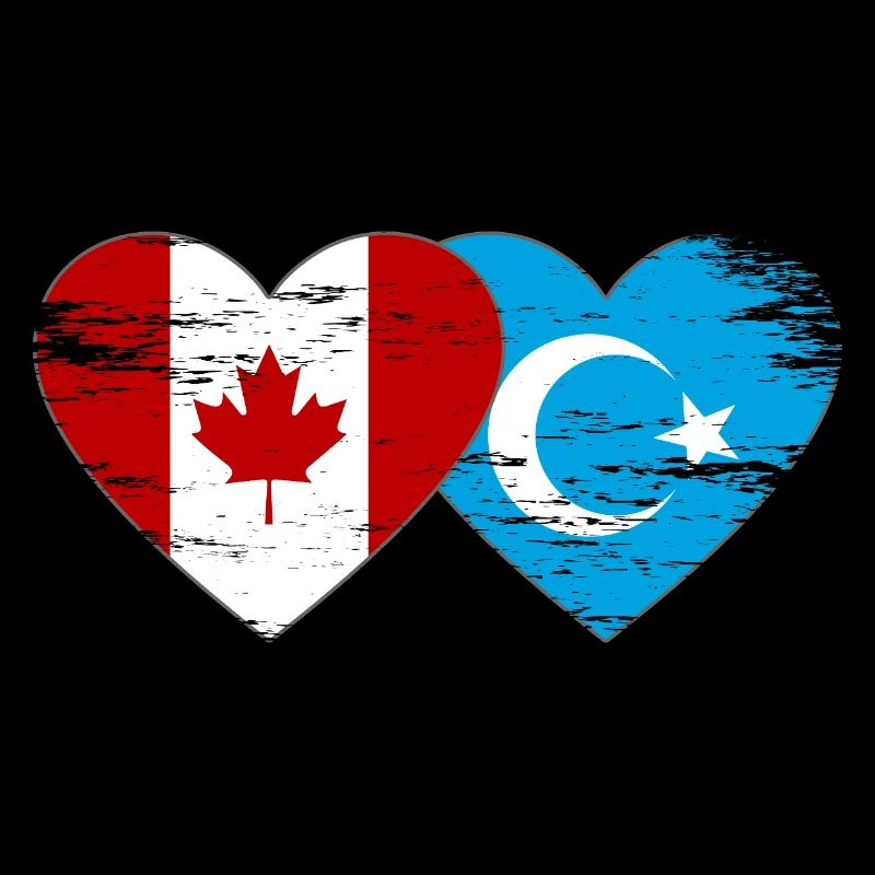 Drapeau du Canada ouïghour coeur utilisé