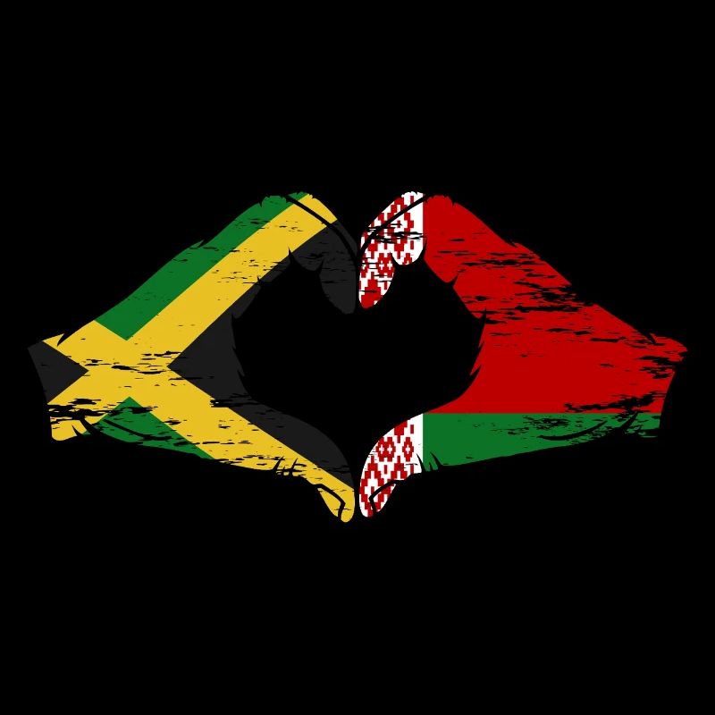 Jamaïque Biélorussie Mains Forme de coeur Utilisé