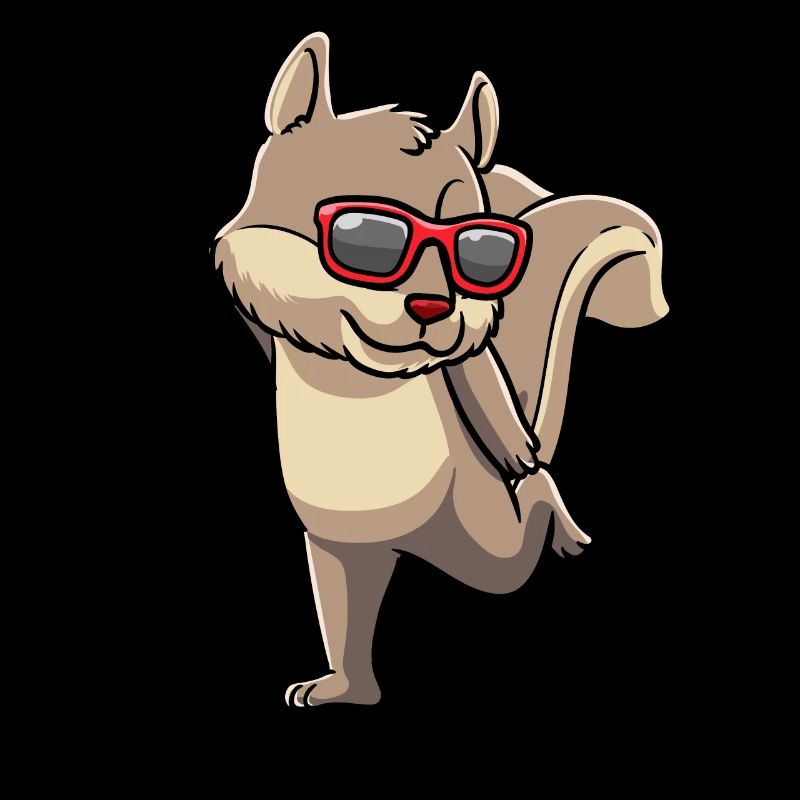 Prancing squirrel with sunglasses rodent