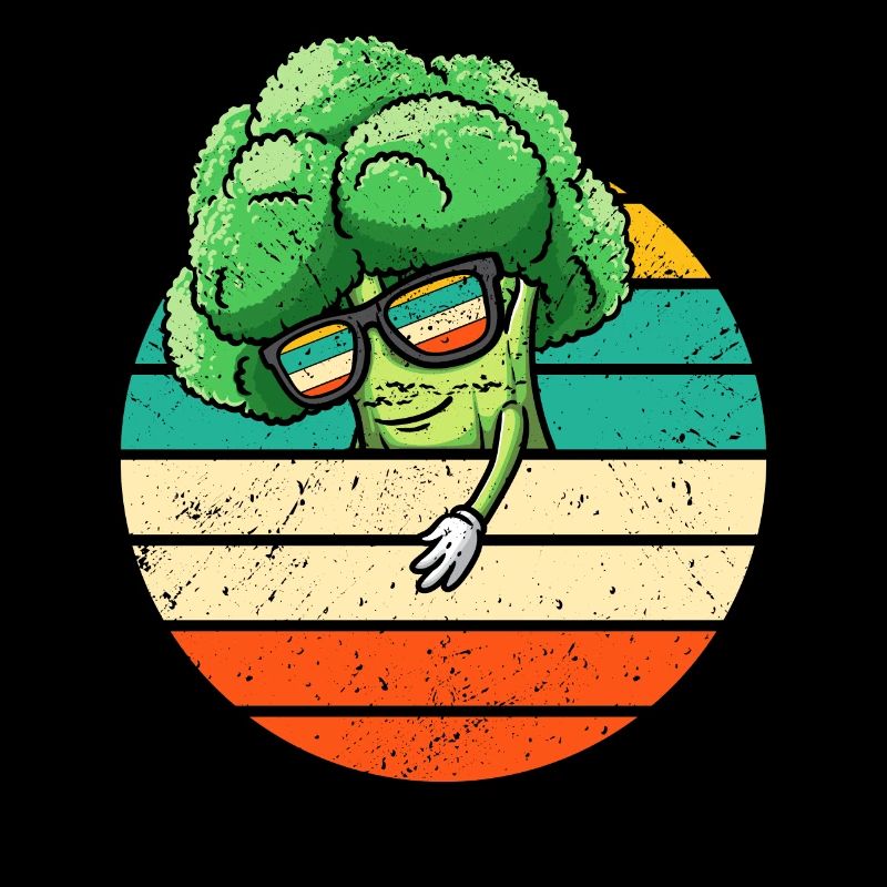 Funny Retro Broccoli Vegetable Vegan