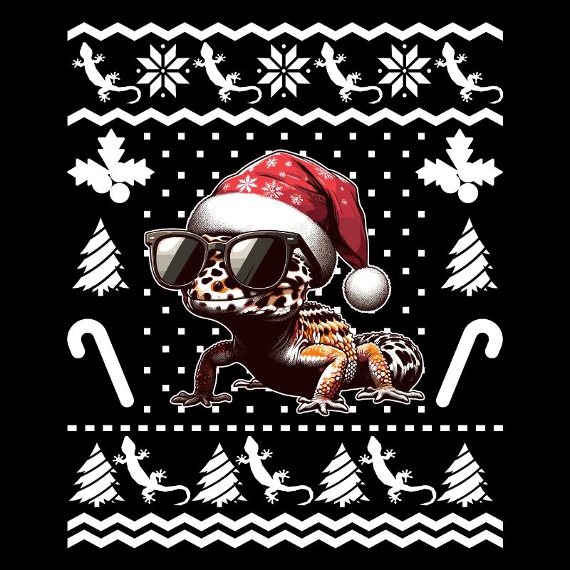 Drôle de léopard Gecko Noël Noël