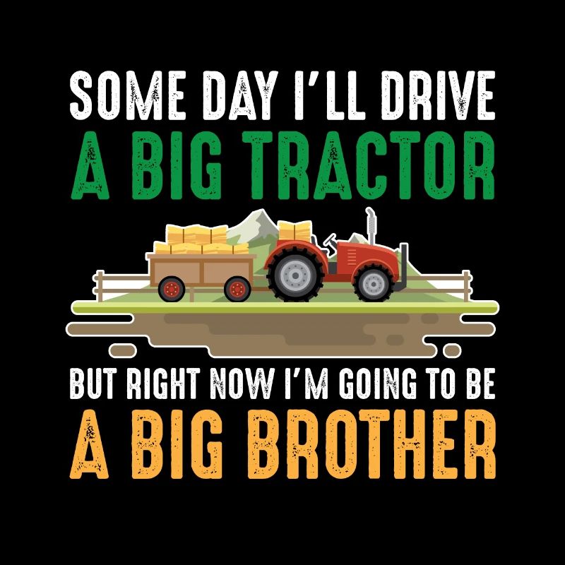 Kleinkind Bruder Traktor Großer Sohn Geschwister