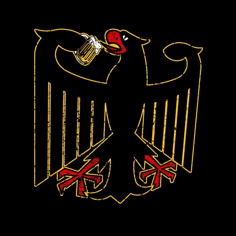 Funny German Federal Eagle drinks beer