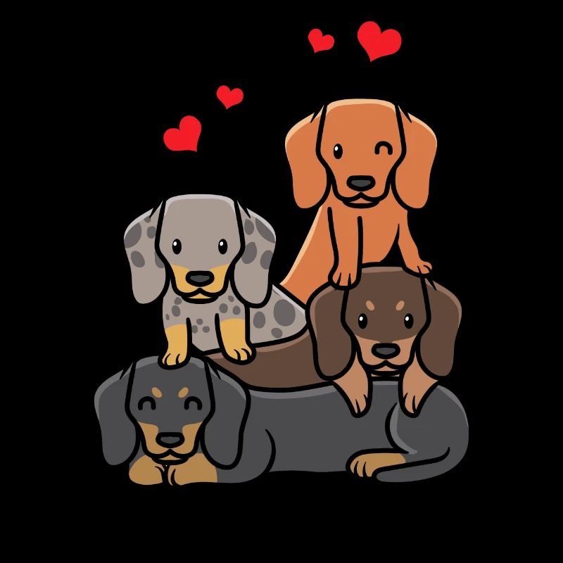 Teckel Chien Teckel Teckel Avec Des Cœurs