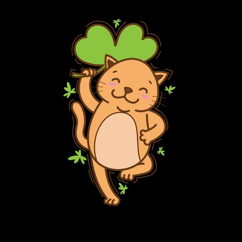 Chat avec trèfle Saint-Patrick