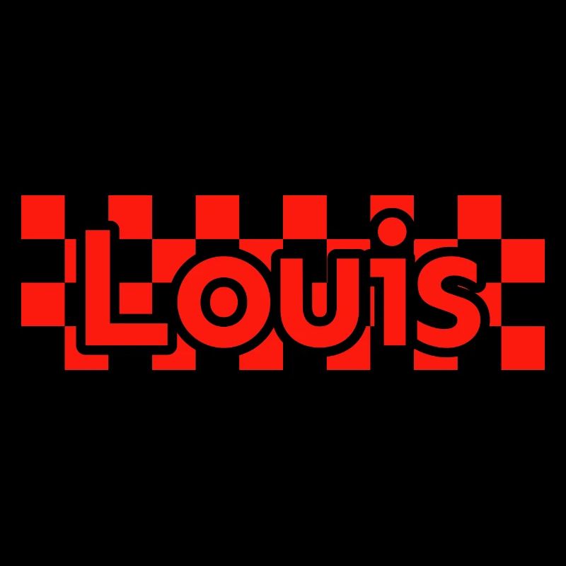 Checkerboard Text First Name Man Last Name Louis