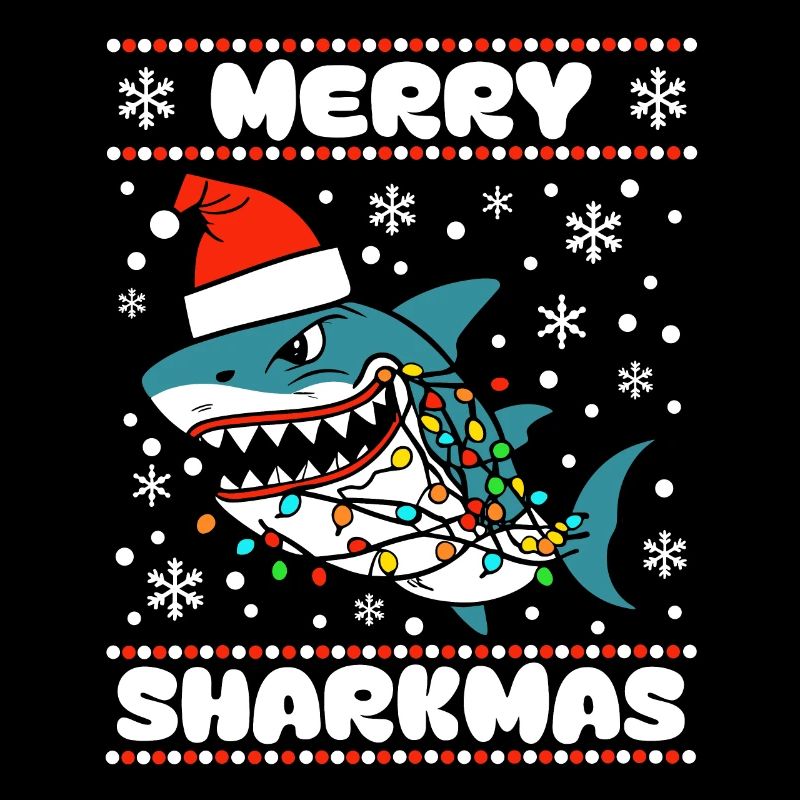 Merry Sharkmas Pull de Noël moche Shark Ocean